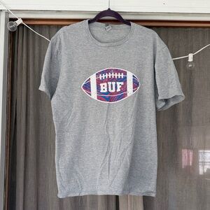 Gray BUF Football Graphic Tee - Unbranded